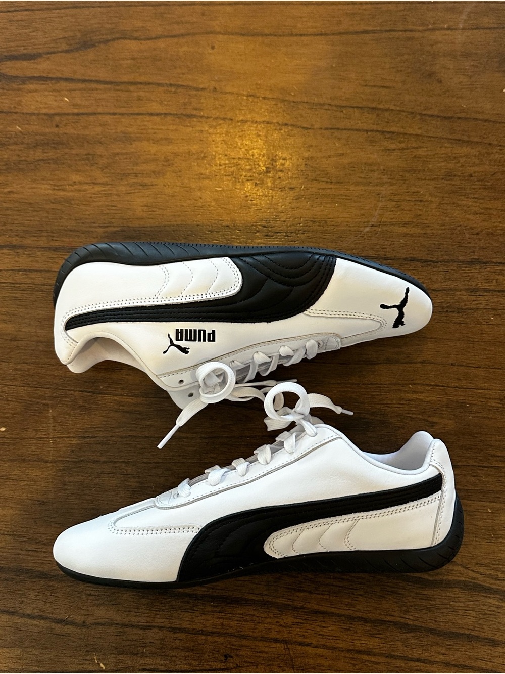 Puma Speedcat Leather White Black Sneakers Womens 9 EU 40 Casual Shoes